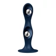 Satisfyer Double ball-r tapadótalpas súlyozott dildó kék
