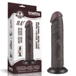 Letapasztható 8'' sliding skin dual layer dildó fekete ii