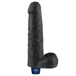 Realisztikus vibrátor 9" real softee rechargeable vibrating dildo (black)