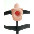 Üreges pántos felcsatolható pénisz vibrátor 18 cm Hollow strap-on light black