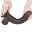 Letapasztható 9'' sliding skin dual layer dildó fekete