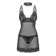 Áttetsző fekete hálóing szett Donarella chemise, thong & choker XS/S