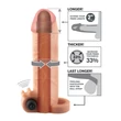 Pénisz hosszabbító vibrátoros Vibrating real feel 2" extension  light
