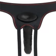 Vibrációs felcsatolható fekete herés dildó 19 cm -Vibrating easy strapon set 7.5'' black