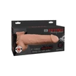 Spriccelő felcsatolható üreges dildó 25 cm squirting hollow strap-on  light black