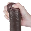 Letapasztható 9.5'' sliding skin dual layer dildó fekete