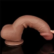 Letapasztható 9.5'' sliding skin dual layer dildó barna