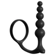 Análdugó péniszgyűrűvel Ass-gasm cockring anal beads black