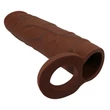 Péniszhosszabbító köpeny heregyűrűvel +2,5 cm Pretty Love Kaile brown