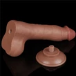 Letapasztható 8'' sliding skin dual layer dildó barna i