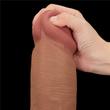 Csúszó bőrrel dildó 14 king sized sliding skin dual layer dong barna 36 cm