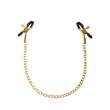 Mellbimbó csipesz lánccal Chain nipple clamps  gold/black