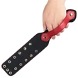 Szegecses műbőr paskoló 38 cm - Rebellion Reign Paddle Dual-Branch