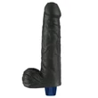 Realisztikus vibrátor 9" real softee rechargeable vibrating dildo (black)