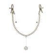 Mellbimbó csipesz lánccal Crystal nipple clamps  silver