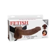 Felcsatolható üreges barna herés dildó 22,5 cm - 9" hollow strap-on with balls brown