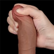 Letapasztható 8'' sliding skin dual layer dildó barna i