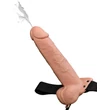 Spriccelő felcsatolható üreges dildó 25 cm squirting hollow strap-on  light black