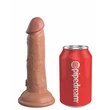 Realisztikus letapasztható vibrátor 6" dual density vibrating silicone cock  tan