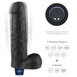 Realisztikus vibrátor 9" real softee rechargeable vibrating dildo (black)