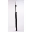 Fonott bőr korbács Kid handle kid leather braided tails fekete