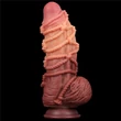 Kétrétegű nagy dildó 24 cm-es tapadótalpas platinum silicone cock kötél mintával