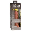 Realisztikus letapasztható vibrátor 6" dual density vibrating silicone cock  tan