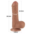 Ultrarealisztikus előbőrös dildó 18 cm sliding skin dual layer dong brown 7"