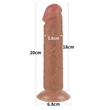 Letapasztható 8'' sliding skin dual layer dildó barna ii