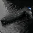 Realisztikus vibrátor 10" real softee rechargeable vibrating dildo(black)