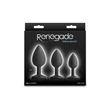 Fekete 3 részes szilikon anál plug szett - Renegade Triple Ace Kit Black