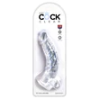 Áttetsző rugalmas műpénisz 19 cm dildó - 7.5" with balls clear