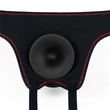 Vibrációs felcsatolható fekete herés dildó 19 cm -Vibrating easy strapon set 7.5'' black