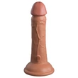 Realisztikus letapasztható vibrátor 6" dual density vibrating silicone cock  tan