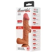 Realisztikus csúszóbőrös herés barna dildó Beautiful Bergrisi 26cm