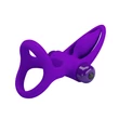 Vibrációs péniszgyűrű herepgyűrűvel és csiklóizgatóval Pretty Love Vibration Cockring purple