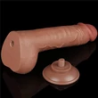 Letapasztható 9.5'' sliding skin dual layer dildó barna