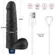Realisztikus vibrátor 9" real softee rechargeable vibrating dildo (black)