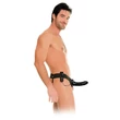 Felcsatolható üreges vibrációs fekete dildó 15 cm - For him or her vibrating hollow strap-on black