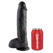 Letapaszható dildó herékkel 10" cock with balls  black