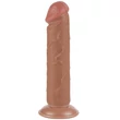 Letapasztható 8'' sliding skin dual layer dildó barna ii