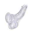 Áttetsző rugalmas műpénisz 19 cm dildó - 7.5" with balls clear