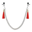 Bojtos mellbimbó bilincs piros Tassel nipple clamp