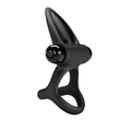 Vibrációs péniszgyűrű herepgyűrűvel és csiklóizgatóval Pretty Love vibration cockring black