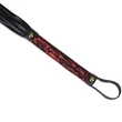 Műbőr korbács csipkézett fogóval Victorian garden: lace and vegan leather flogger whip