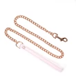 Nyakörv pórázzal White & pink fairy goat leather collar