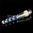Kétoldalú gömbös üvegdildó Twilight Gleam Glass Dildo- Rising Ripples 19 cm