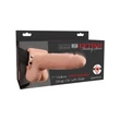 Üreges pántos felcsatolható pénisz vibrátor 18 cm Hollow strap-on light black