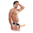 Üreges felcsatolható vibrációs dildó távirányítóval 20 cm - 8" vibrating hollow strap-on light/black