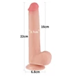 Letapasztható 9'' sliding skin dual layer dildó testszínű